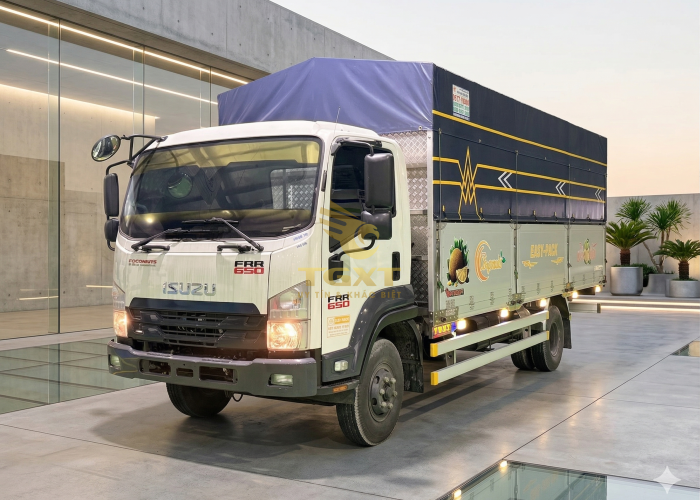 ISUZU FRR650 THÙNG MUI BẠT 6m7
