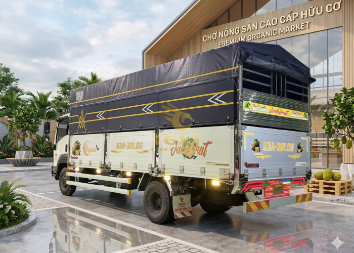 ISUZU FRR650 THÙNG MUI BẠT 6m7