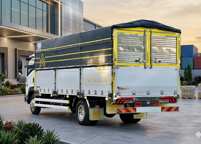 ISUZU FRR650 THÙNG MUI BẠT 6m7